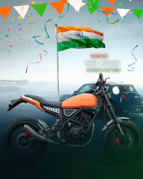 15 August Bike With Flag CB Editing Background HD