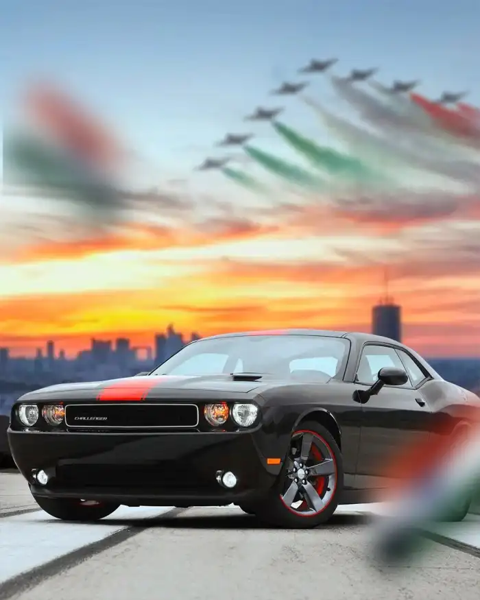 15 August Black Car Photo Editing Background Full HD