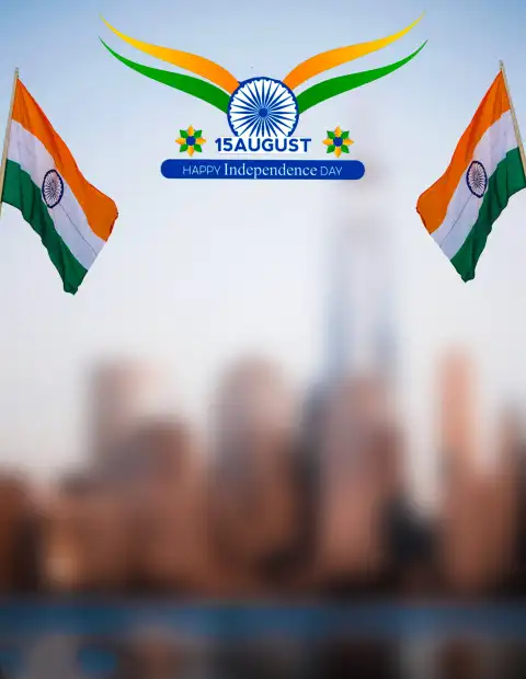 15 August Blur Both Side Indain Flag Photo Editing Background HD