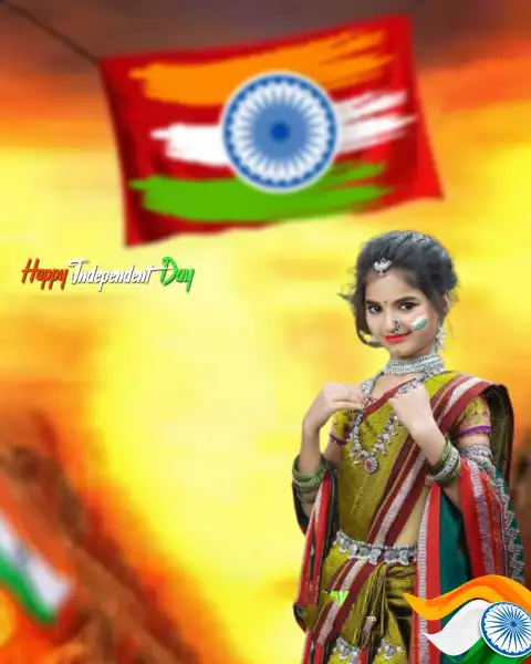 15 August Girl In Saree Editing Background HD  Download