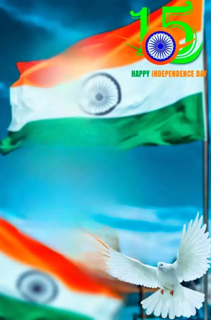 15 August Indain Flag With Bird CB Editing Background