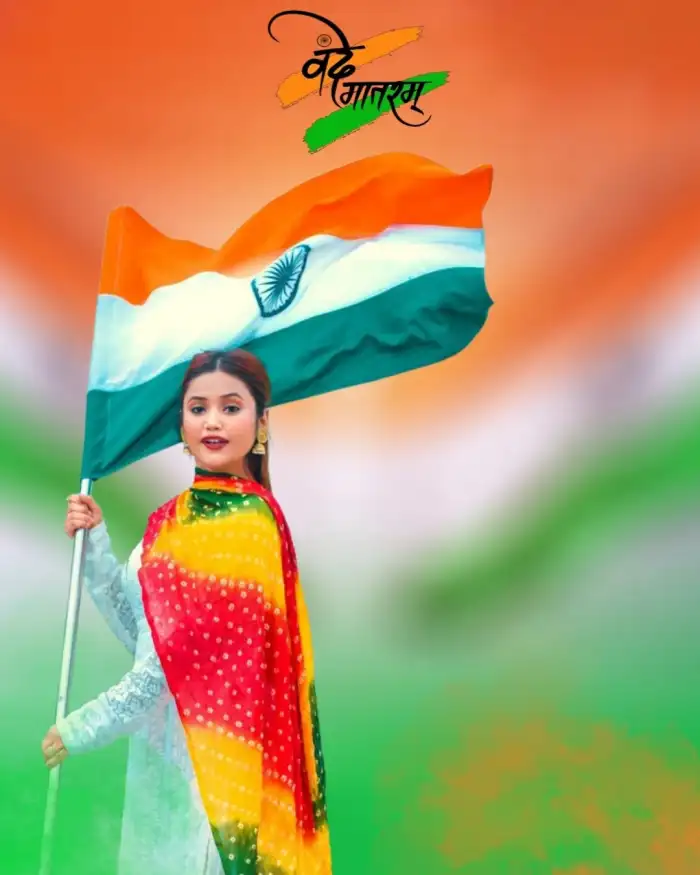 15 August Independence Day Editing Girl  Background Free