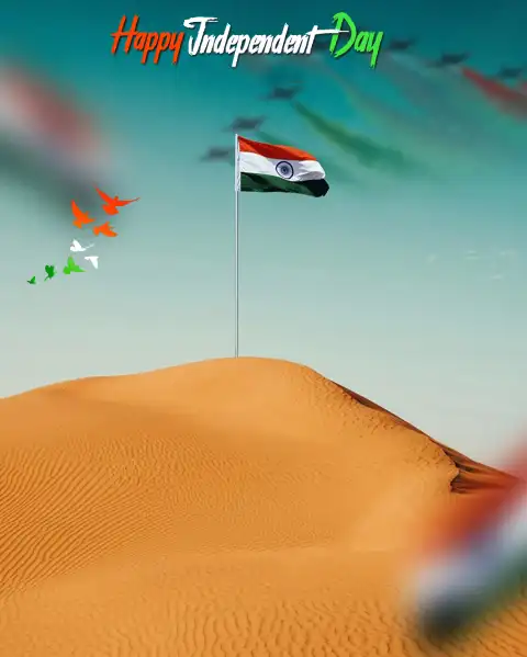 15 August Indian Flag In Registan CB Editing Background HD  (13)