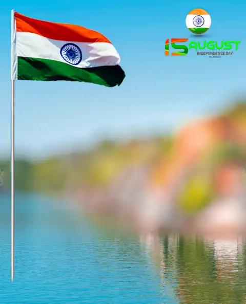 15 August Ocean Waving Tiranga Photo Editing Background HD