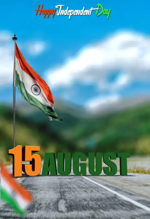 15 August Tiranga Road Blue  CB Photoshop  Background Full HD