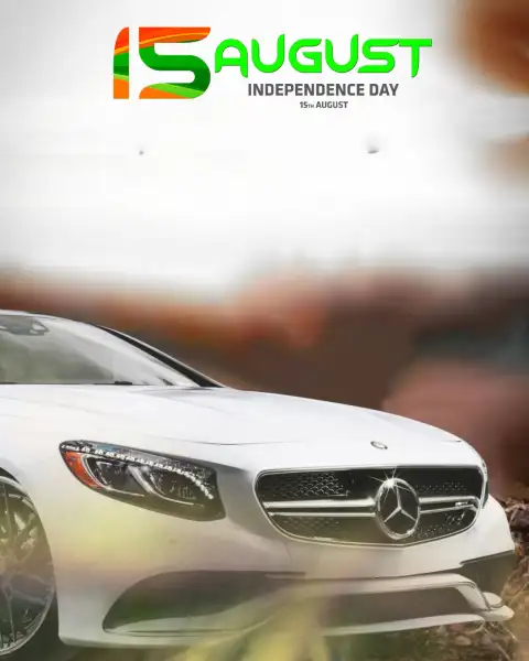 15 August White Car Front View CB Editing Background HD