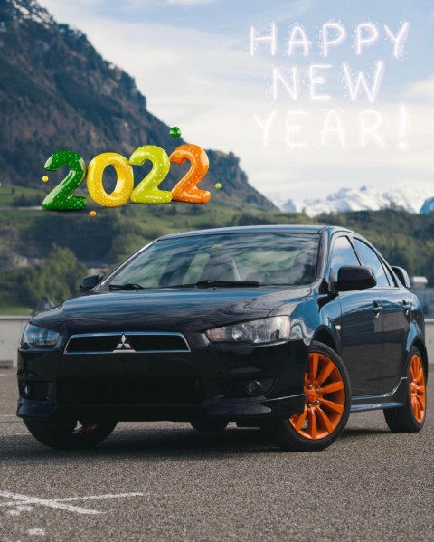 2022 Happy New Year Black Car CB Editing Background