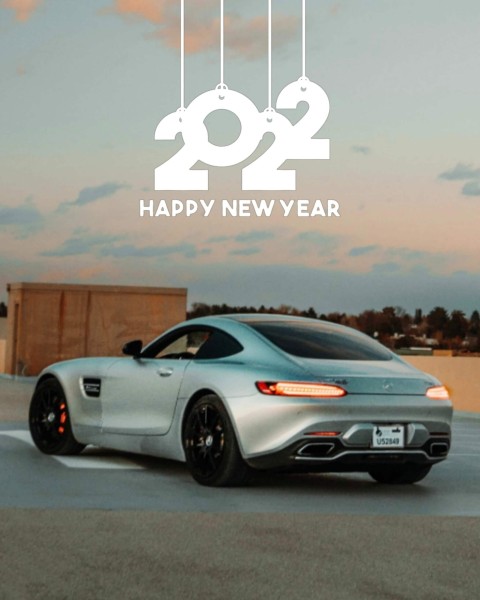 2022 Happy New Year Car Back Side PicsArt Editing Background