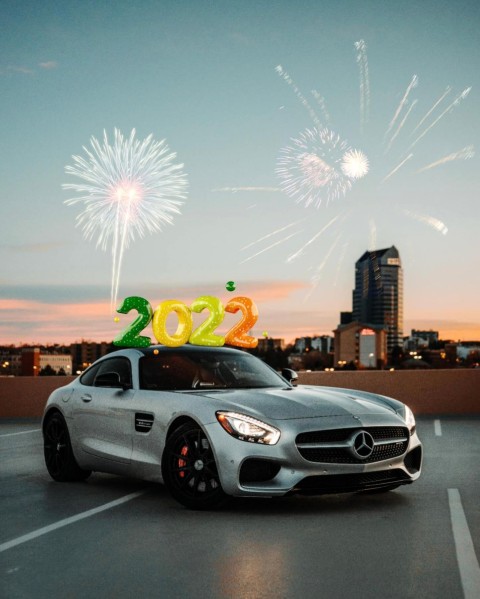 2022 Happy New Year Car City CB PicsArt Editing Background