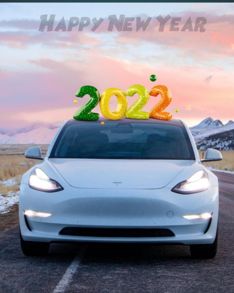 2022 Happy New Year Car Front View PicsArt Editing Background