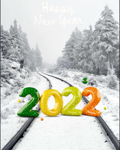 2022 New Year CB PicsArt Background Full HD Railway Track