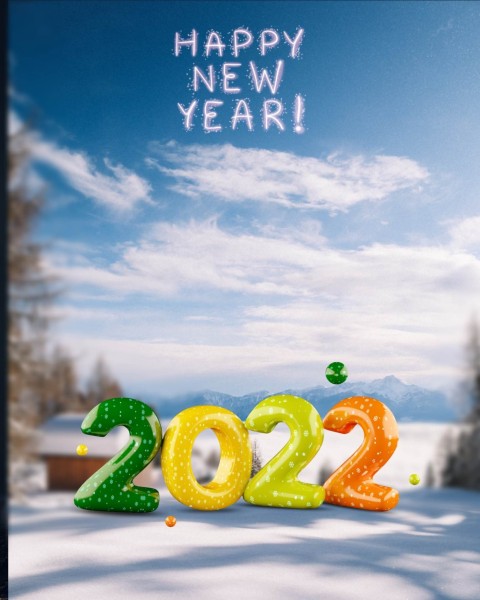 2022 New Year CB PicsArt Background Full HD Snow