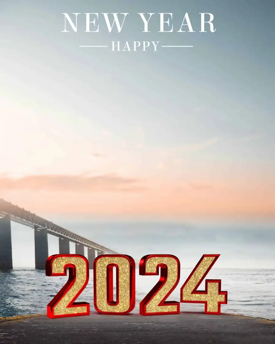 2024 Happy New  Year Background For Picsart