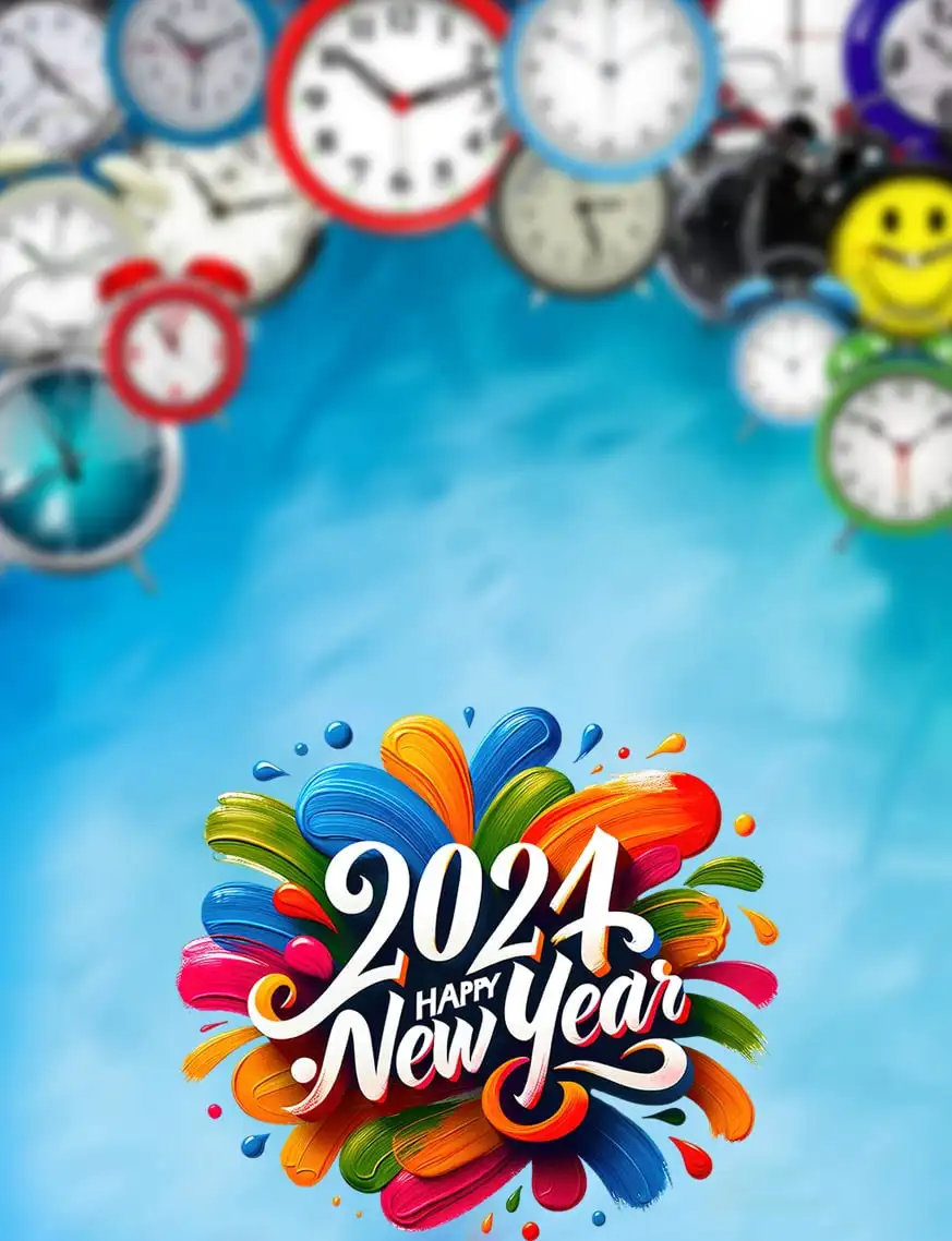 2024 Happy New  Year Background For Picsart Editing