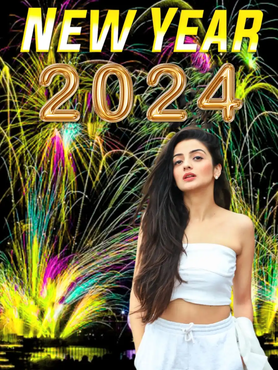 2024 Happy New Year Girl Picsart Editing HD Background