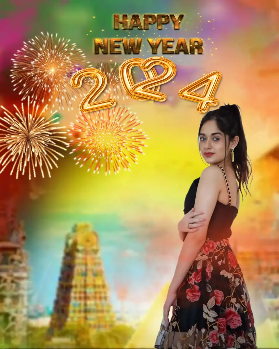 2024 Happy New Year Person Posing For A Picture (4) Background