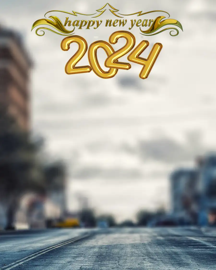 2024 Happy New Year Road Blur CB HD Background