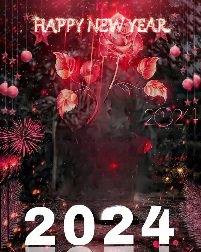 2024 New Year Rose Flowers CB Photo Editing Background