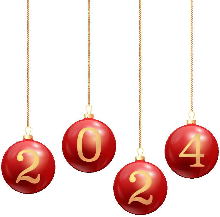 2024 Red Hanging Christmas Ornamenst PNG