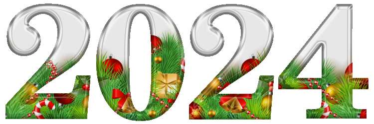 2024 Silver Christmas Design PNG Images