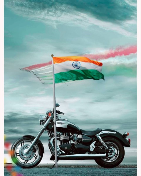 26 January Bike With Flag PicsArt Editing Background