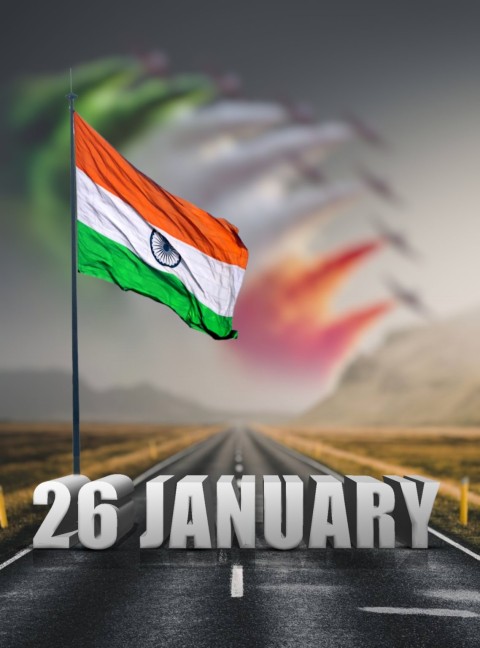 26 January Republic Day Editing Background  With Road