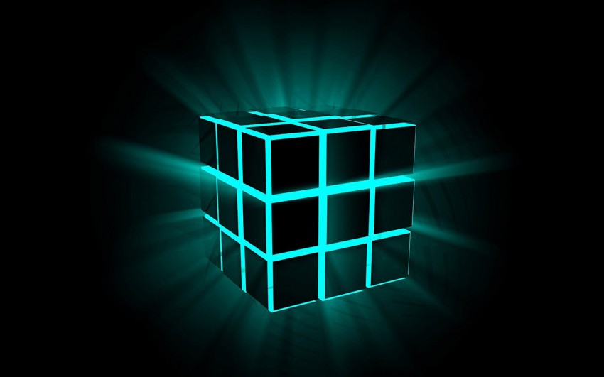 3D Blue Cube PPT PowerPoint Templates Background