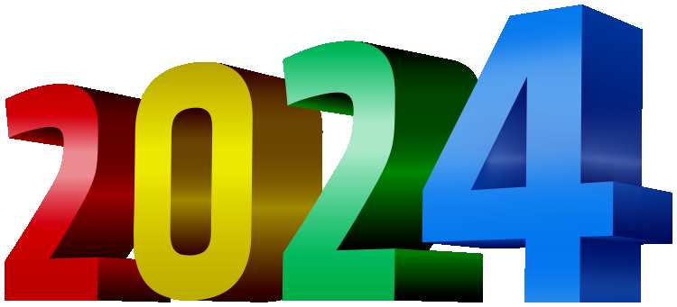 3D Colorful 2024 Transparent PNG Download