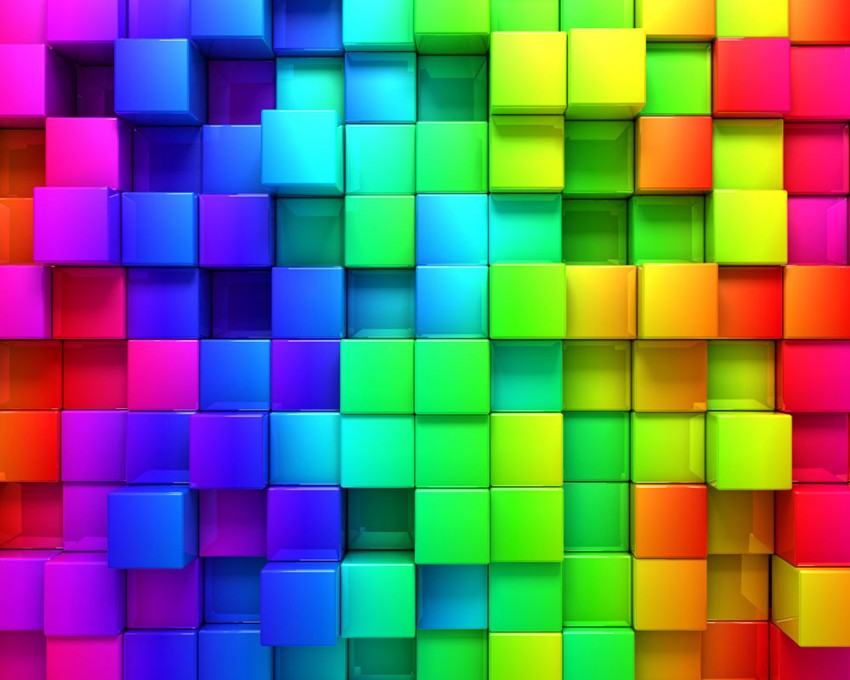 3D Colorful Cubes  PowerPoint Background