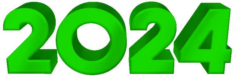 3D Green 2024 Number PNG Free Download