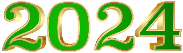 3D Green Gold 2024 Transparent PNG Images