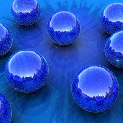 3D Shiny Blue Balls PPT PowerPoint Background