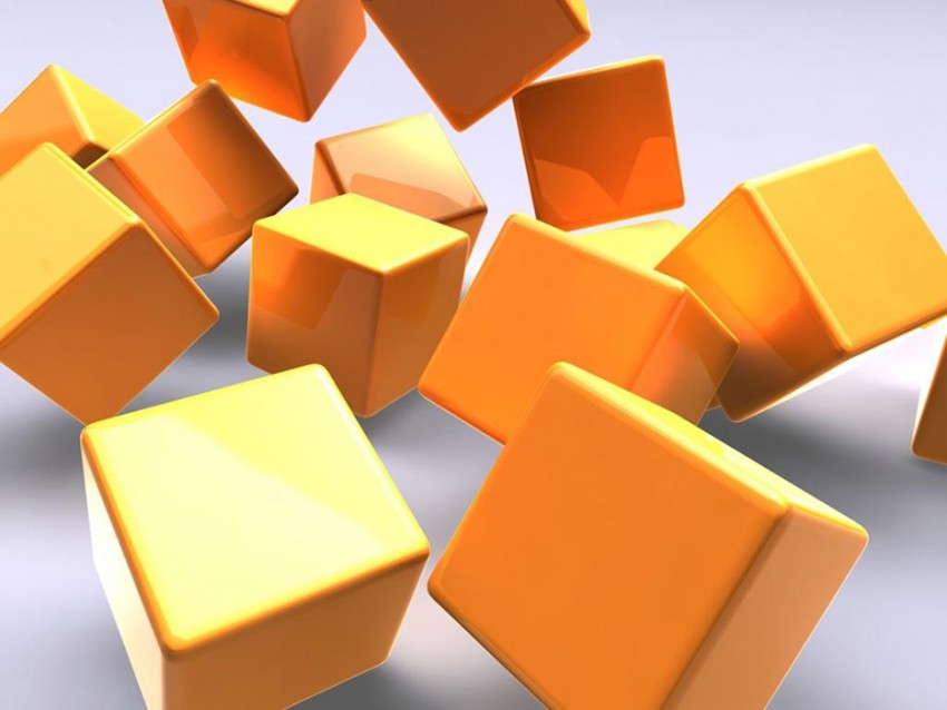 3D Yellow Cubes PPT PowerPoint Background