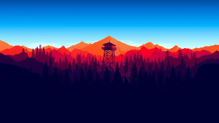 Abstract Forest  Silhouette Of A Tower In The Middle Of A Forest Background