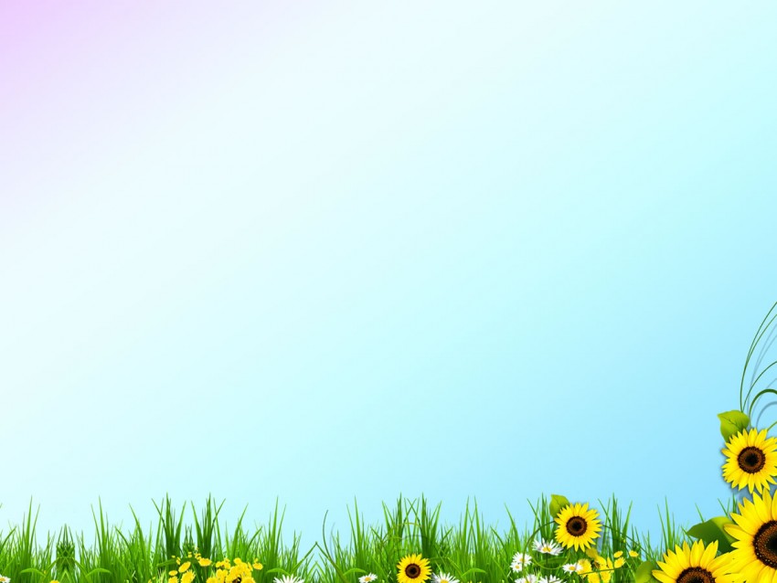 Agriculture Sky Blue PowerPoint Background With Sunflower