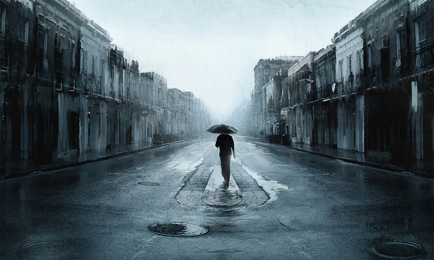 Alone Boy City Road Background HD Download