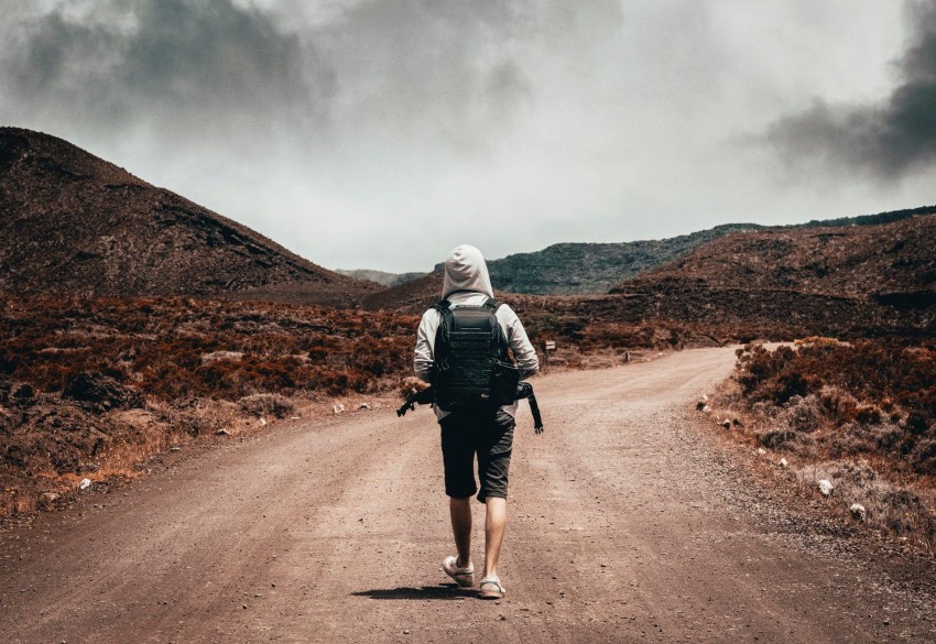 Alone Boy On Road Background HD Download