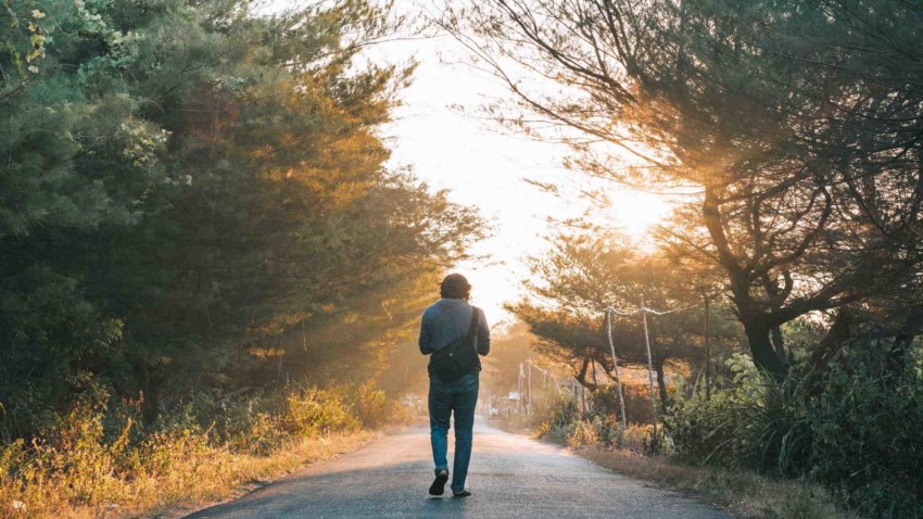 Alone Boy Road Background HD Download