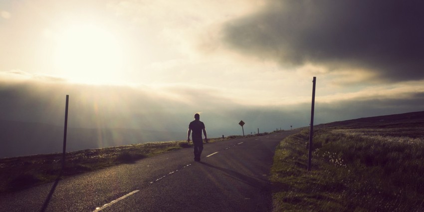 Alone Boy Road Background HD Download