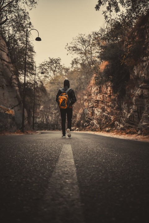 Alone Boy Road Background HD Download Free