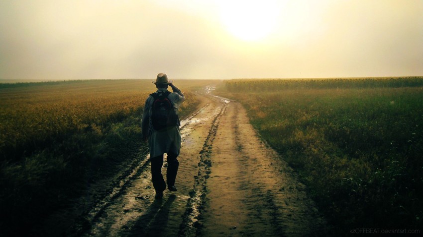 Alone Boy Road Background High Resolution  Download