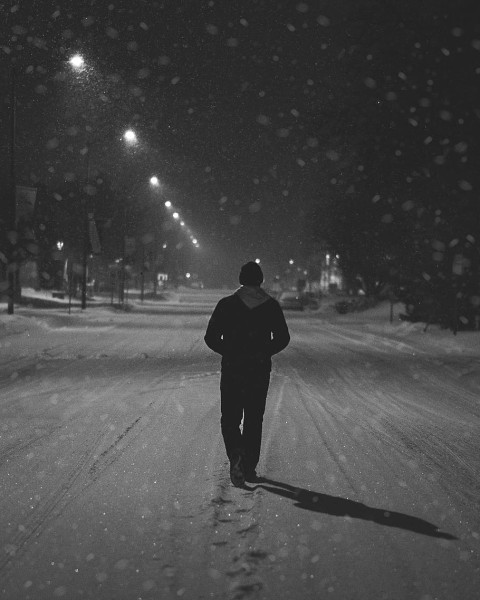 Alone Boy Road Night Background HD Download Free