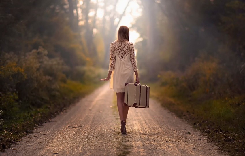 Alone Girl Road Background HD Wallpaper Image Free