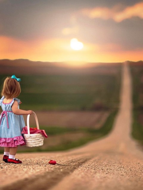 Alone Girl Road Background HD Wallpaper Photo Image