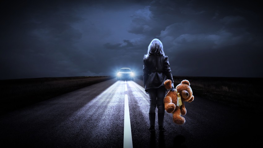 Alone Girl Road Background  Wallpaper Photo Full HD Download