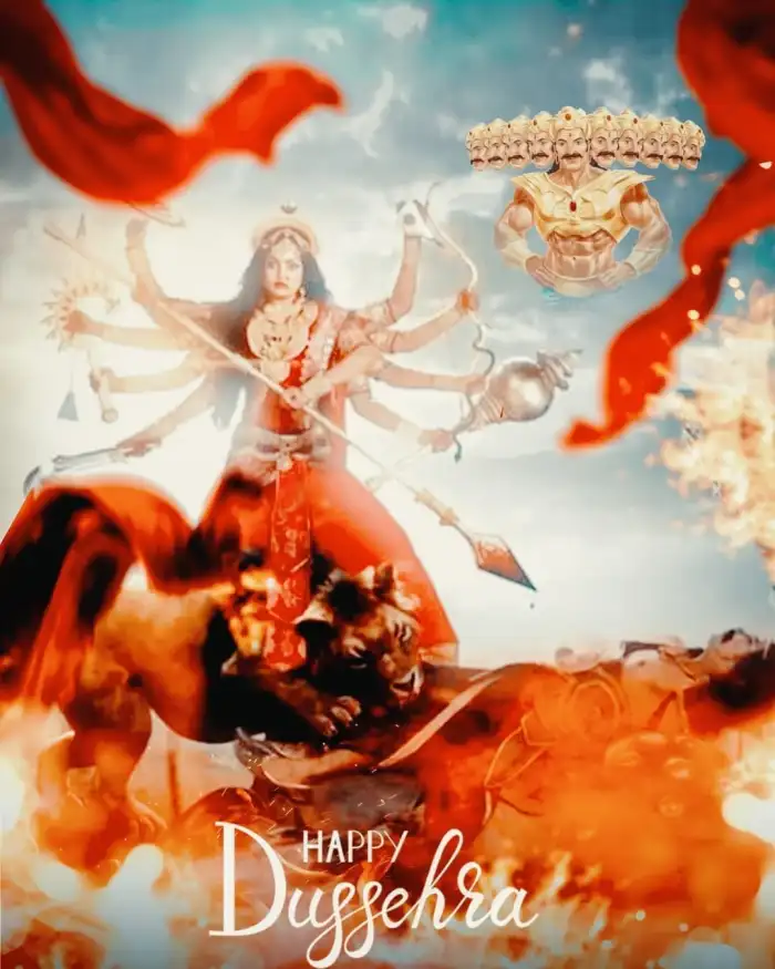 Angry Ma Durga Happy Navratri Editing Background HD