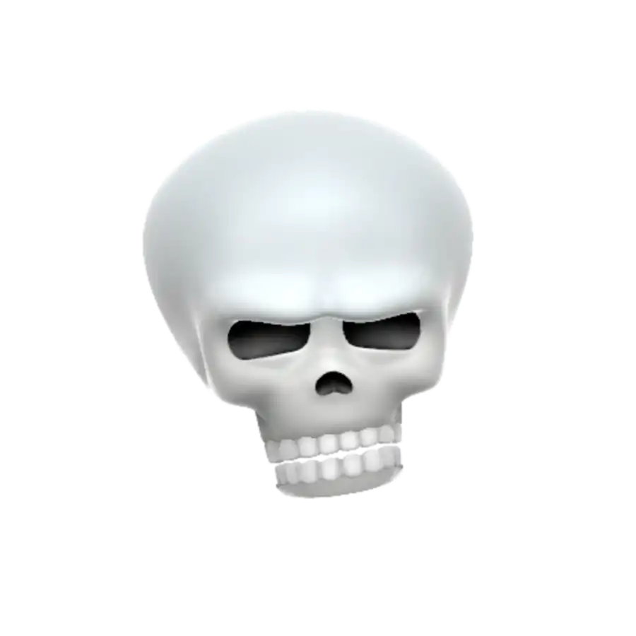 Angry Skull Face Emoji PNG For Meme Edit