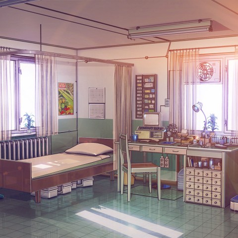 Anime Bed House Room HD Background Wallpaper