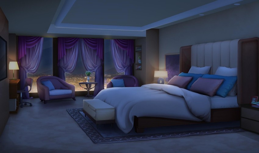 Anime Bed House Room HD Background Wallpaper