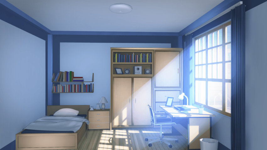 Anime Bed House Room HD Background Wallpaper